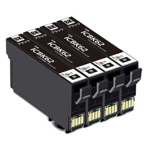 Amazon.co.jp: 互換インクカートリッジ ic62 ICBK62 黒 ブラック4個